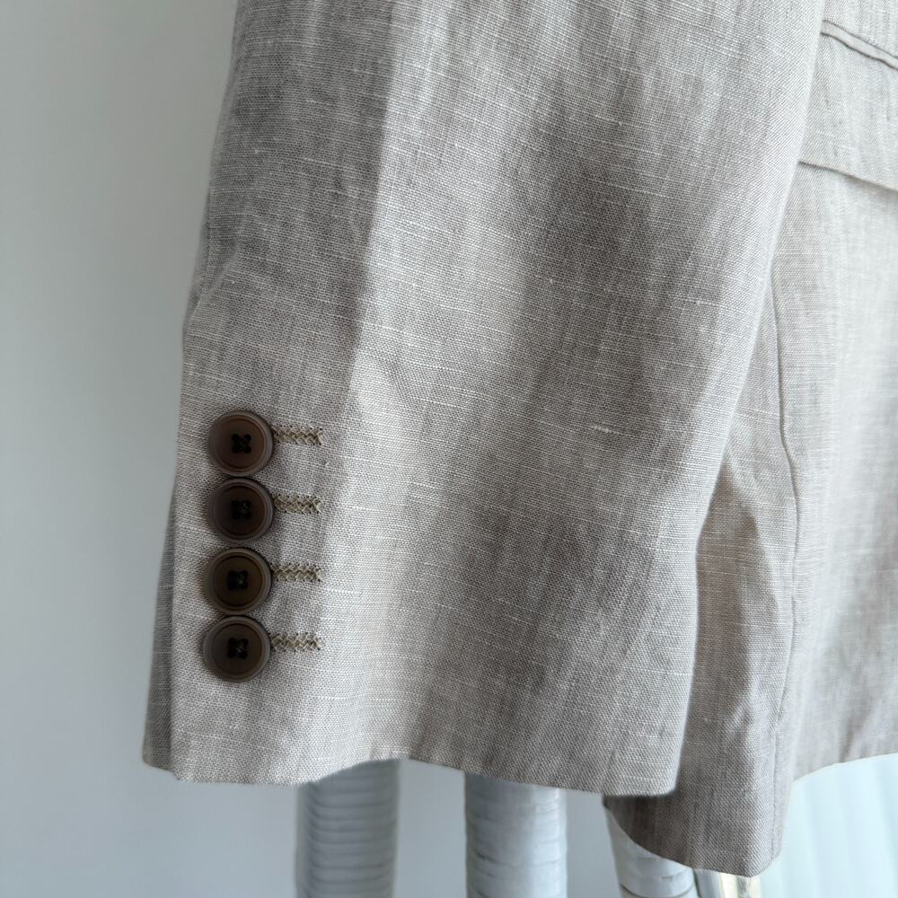 Bar III Linen Blazer 42R Mens Beige Double Breasted Sport Coat Jacket Dinner - Picture 6 of 12